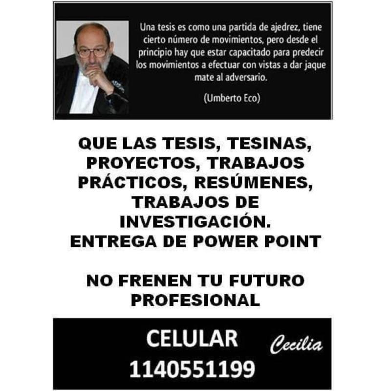 Tesis, tesinas trabajos prácticos