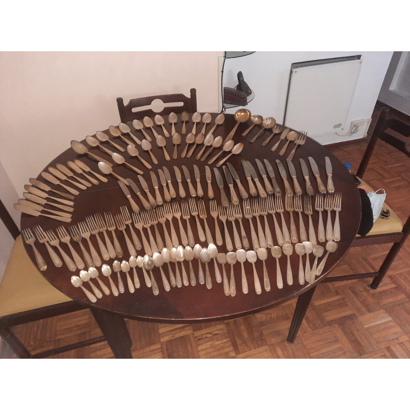 Antiguo juego de cubiertos PLATA LAPPAS