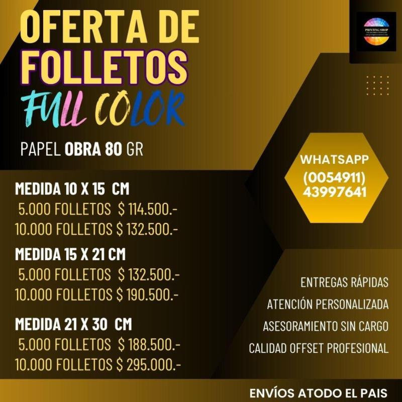 Folletos Full Color Offset 24hs | 16 diseños incluidos - 3
