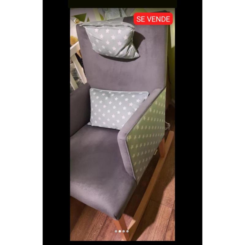 Silla mecedora - Madera Paraíso y Pana