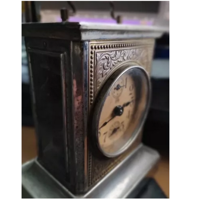 Antiguo reloj alarma musical de mesa Alemán P. S. Haller Antiguo 1860s - 1880s