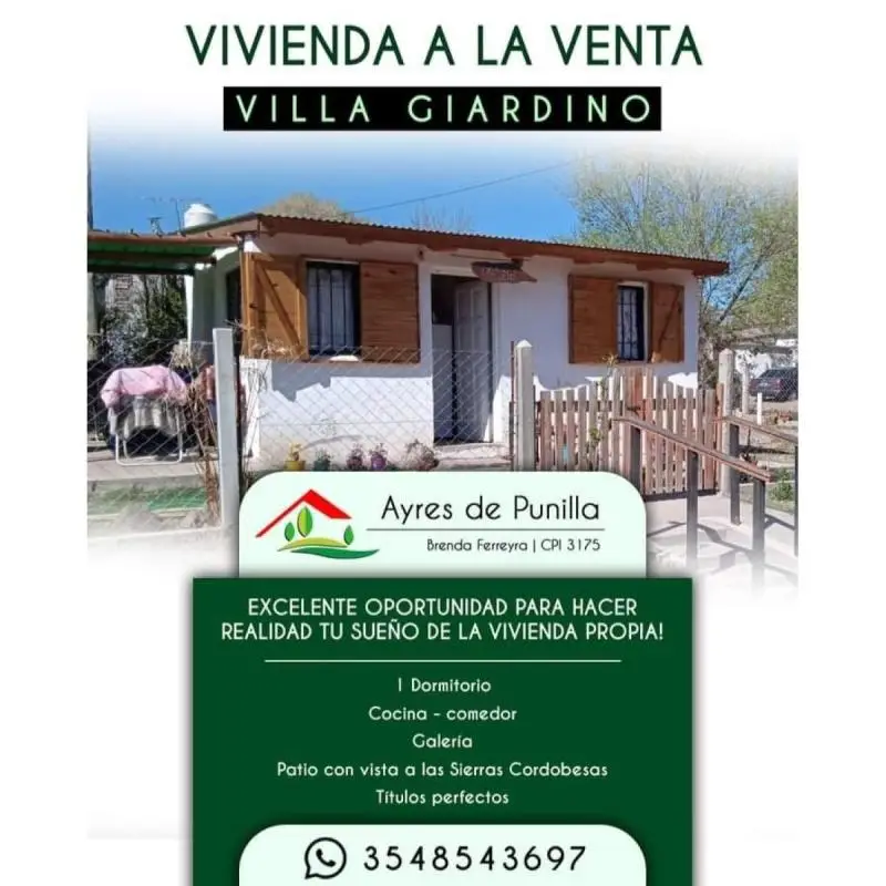 Increíble oportunidad Casa que consta de un dormitorio, baño, cocina/comedor integrado, galería, pat