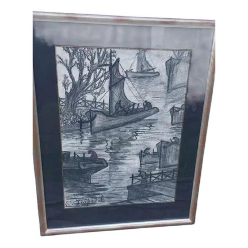 Cuadro Obra Carbonilla D Imperiale La Boca Consultar Stock (Usado) - 1/5