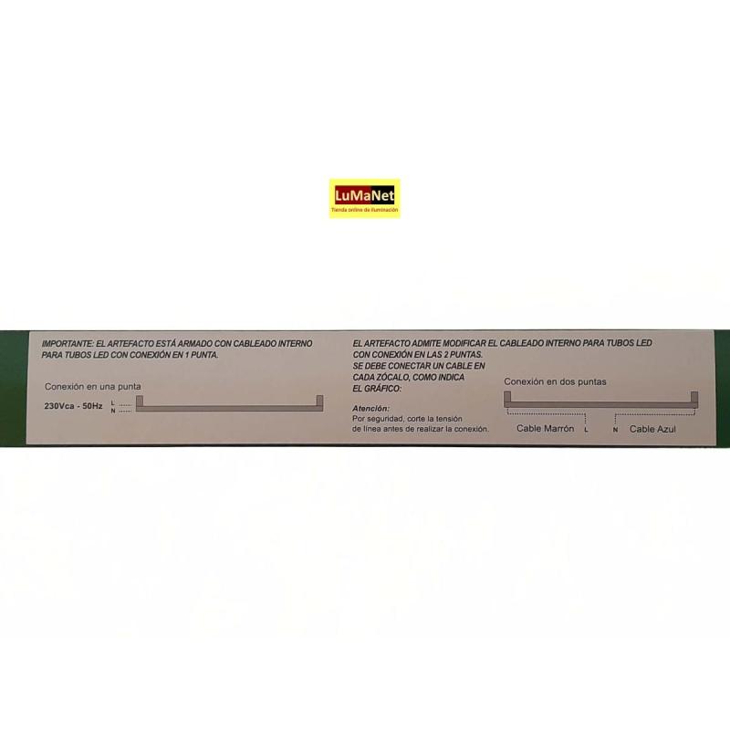 Liston De Chapa Interelec Para Tubo Led De 60cm G13 - 2