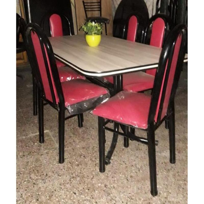 Juego de Comedor - Mesa 150x80 y 6 Sillas Palmeta de Caño Reforzado - Somos fabricantes