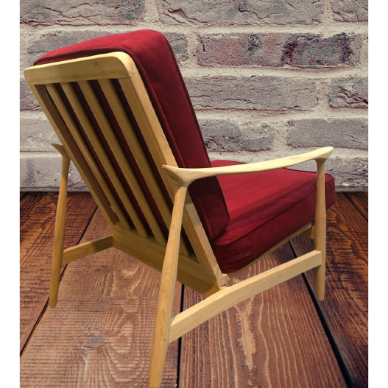 Sillon escandinavo en madera maciza paraÍso con almohadones de 1 cuerpo