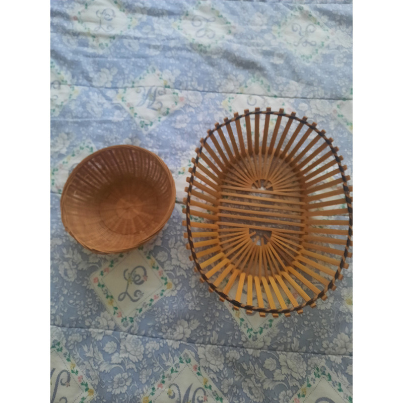 Paneras de mimbre y madera nuevas sin uso - 3