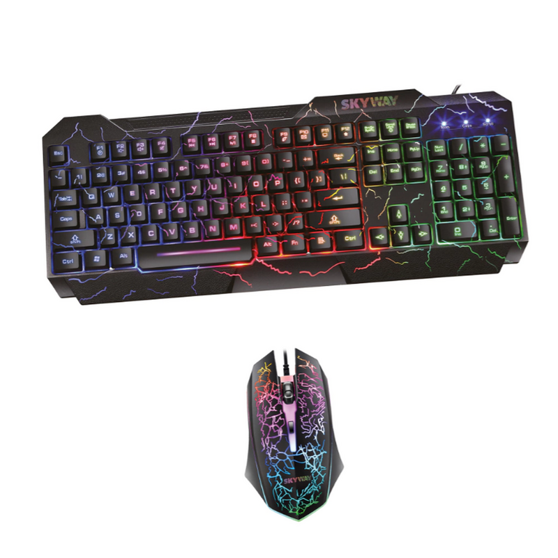 Kit Gamer Teclado 'Ñ' + Mouse | BOS TAURUS By SKYWAY | Retroiluminado Led - USB