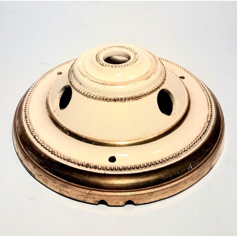 Antiguo Plafond De Loza Art Décó Para Cuatro Lámparas C.1900