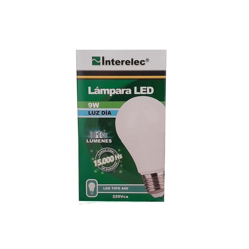 Lampara Led Bulbo Interelec 9w Luz Cálida O Fría
