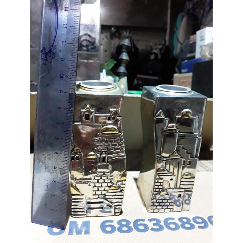 Candelabros Shabbat Judaica Karshi 925 Jerusalem