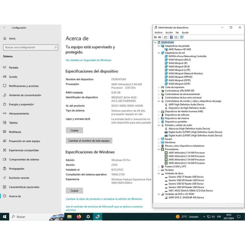 CPU USADO Gigabyt GA-M68M-S2P_AM3 con AMD_Athlon ll x4 3GHz - 2