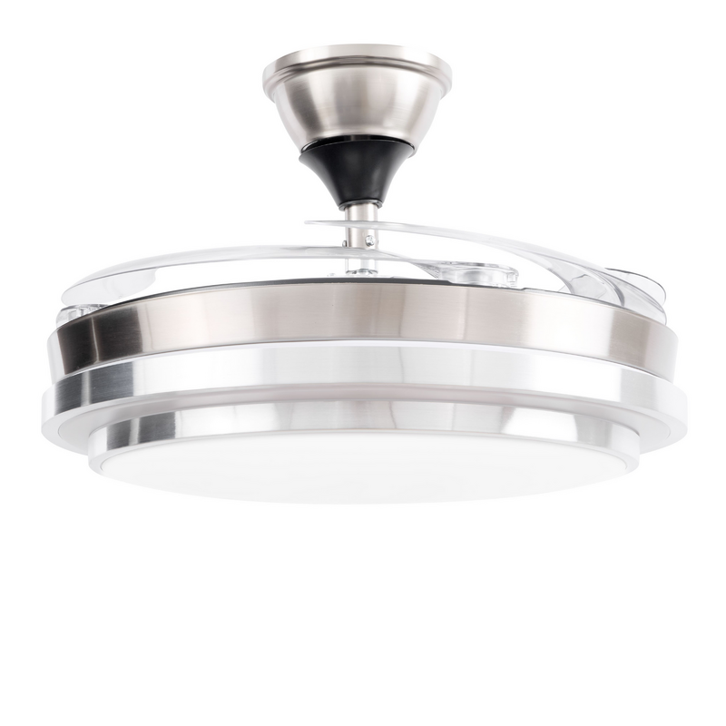 Ventilador De Techo Kanji Retráctil Blanco o Plateado 4 Aspas 6 Velocidades