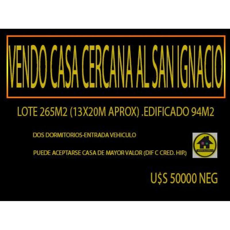 Vendo casa cercana al colegio san ignacio