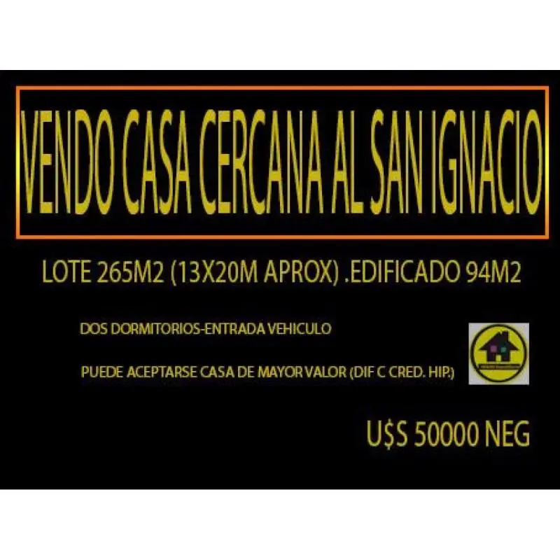 Vendo casa cercana al colegio san ignacio