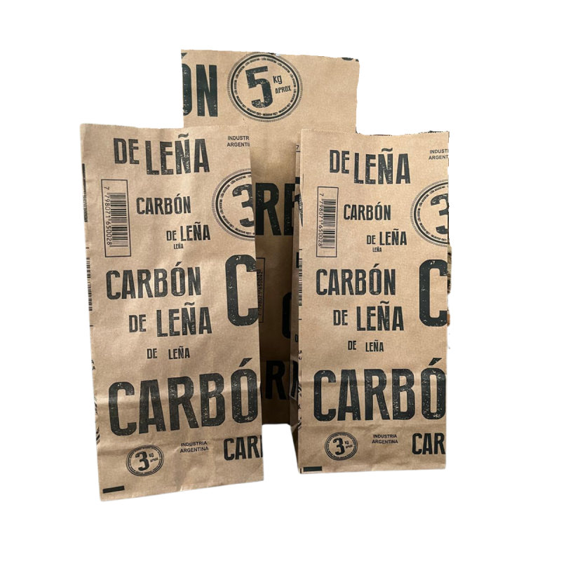 Bolsas Papel Para Carbon 5 Kg X 100u Papel 100% Virgen Fondo Americano