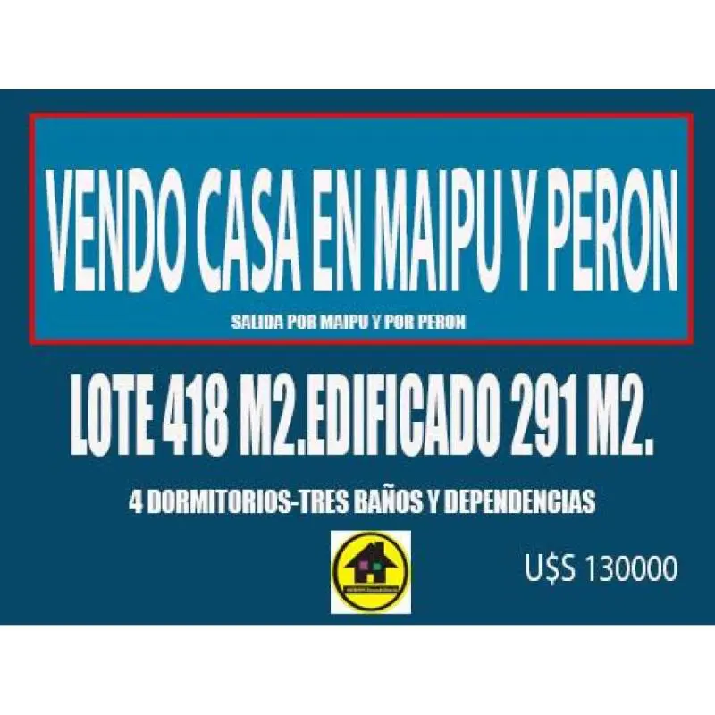 Vendo casa entre maipu y pte. peron