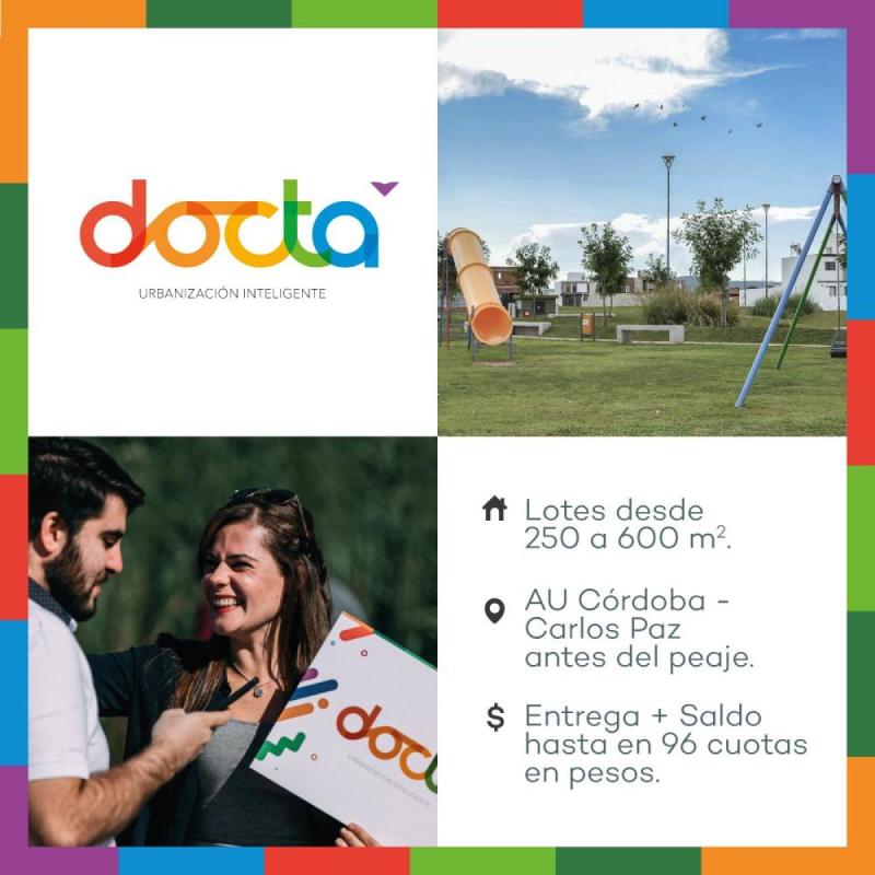 Vendo lote apto duplex en docta (amplia financciacion)