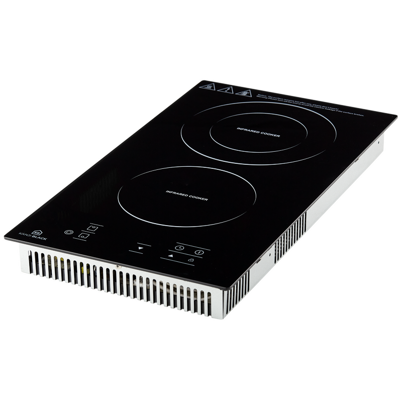 Anafe Vitrocerámico Doble Kanji Negro Kjb-eh2gl001