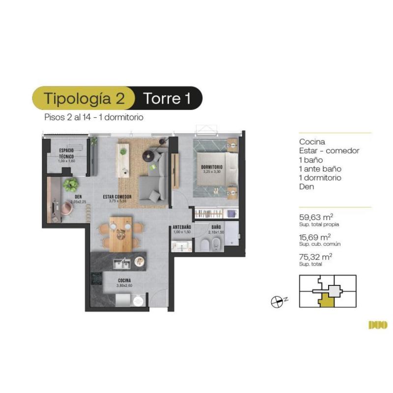 Vendo Departamento de un dormitorio en Duo - 9