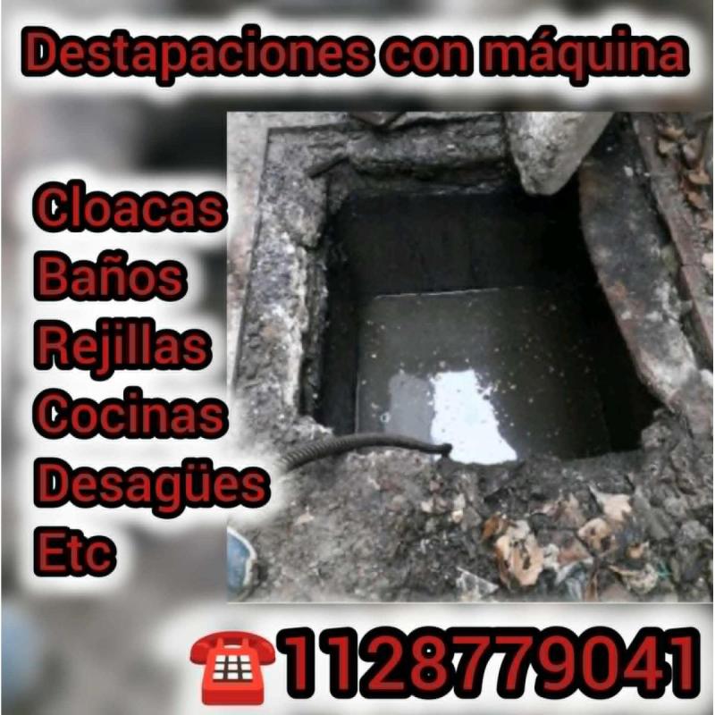 Destapaciones de cañerias,cloacas,baños,rejillas,cocinas,etc