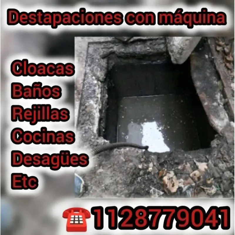 Destapaciones de cañerias,cloacas,baños,rejillas,cocinas,etc