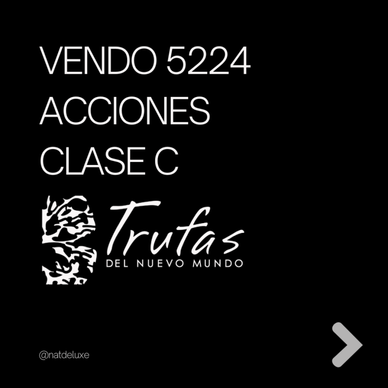 Título de 5224 acciones clase C de Trufas del Nuevo Mundo