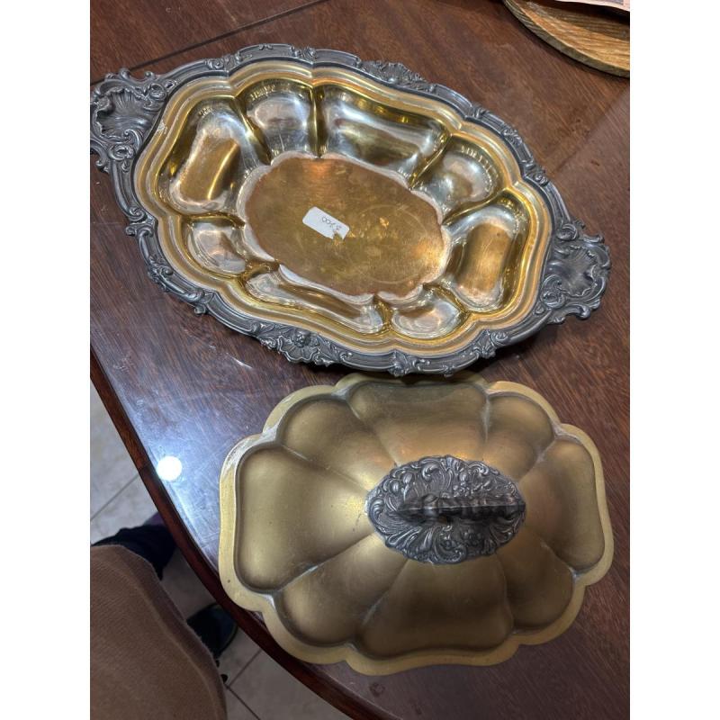 Fuente de servicio de metal vintage - 2