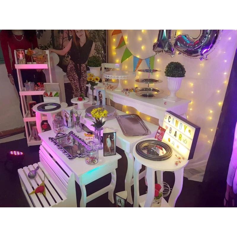 Decoracion de Eventos Sociales 15 años bodas candy bar backdrop sillon princesa zona sur - 3