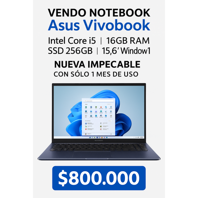 Notebook asus vivobook intel core i5