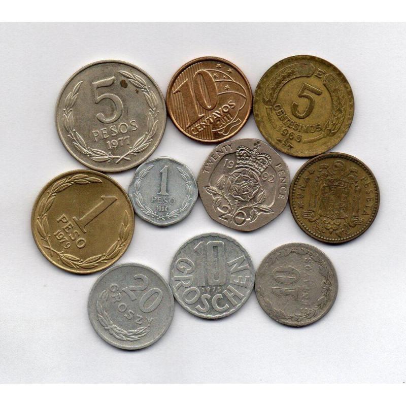 Lote 10 monedas mundiales y argentinas ( ml 11 ) oferta