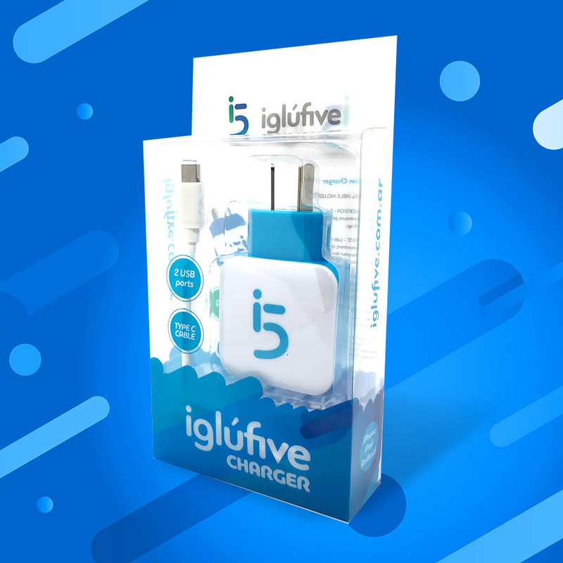 Cargador De Celular 2.1A + 1A (220v) Usb Tipo-C - IGLUFIVE - 2