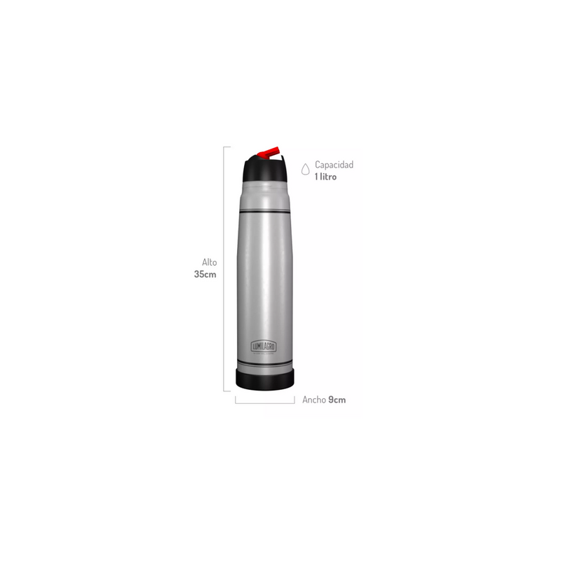 Termo Lumilagro Acero Luminox de acero inoxidable 1L acero - 6