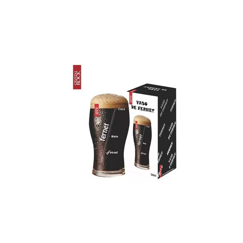 Vaso Fernet Crystal Rock Pinta Decorado Fernerometro 540ml Color Transparente