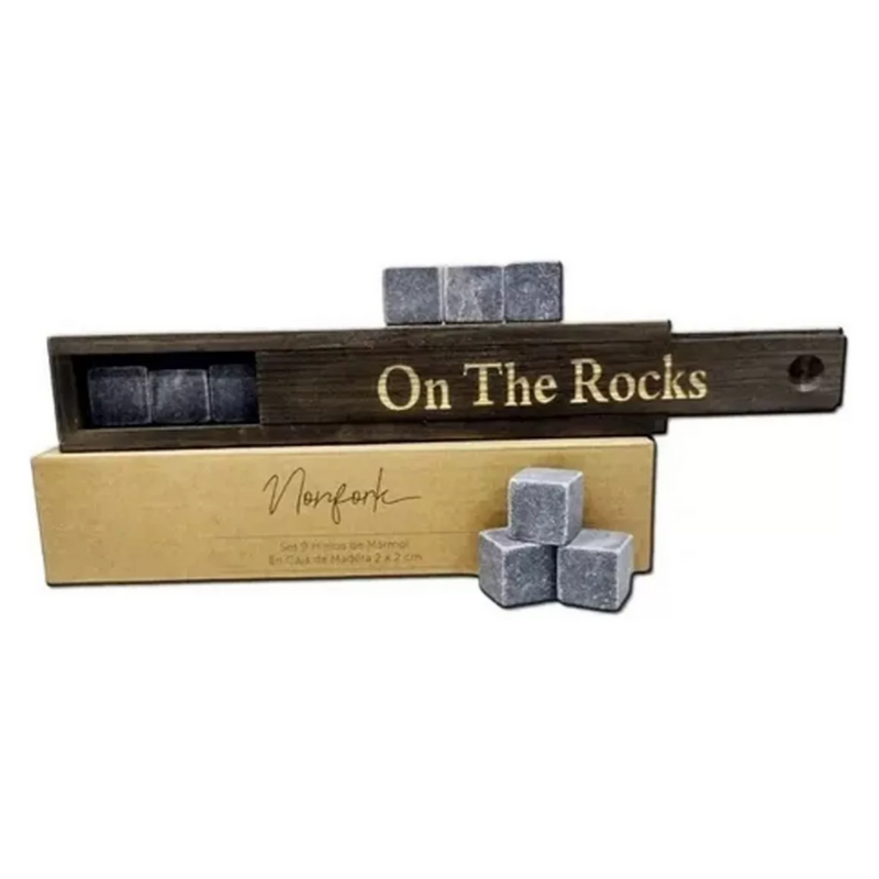 Set 9 Hielos De Marmol En Caja De Madera - Whisky, Bebida