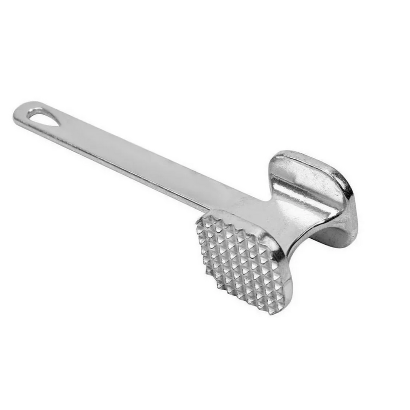 Martillo Carne Bate Bife Fundicion Aluminio Tiernizador 19cm Color Plateado