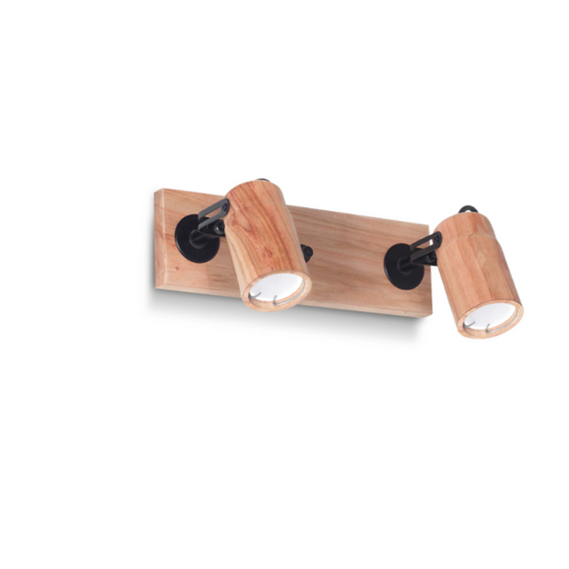 Aplique de 2 luces en madera paraíso mate en blanco o negro