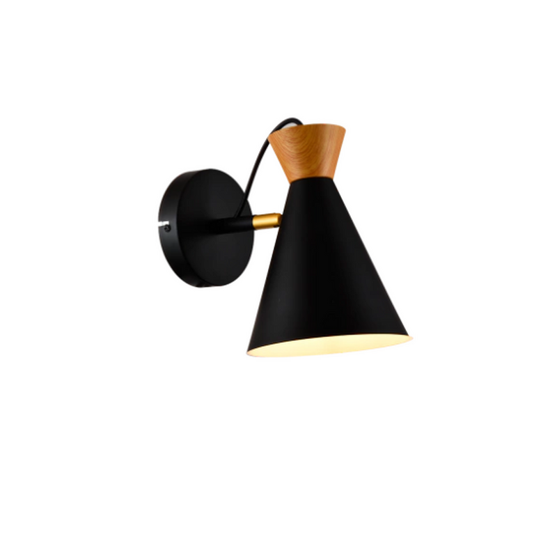 Aplique De Pared en madera y chapa blanco o negro