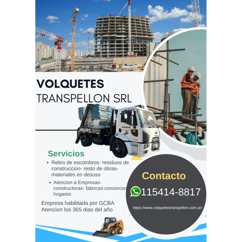 Volquetes CABA / Servicios alquiler de volquetes 115414-8817