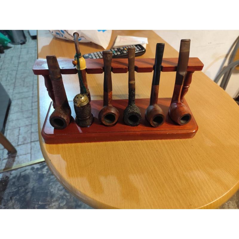 6 pipas antiguas con portapipas