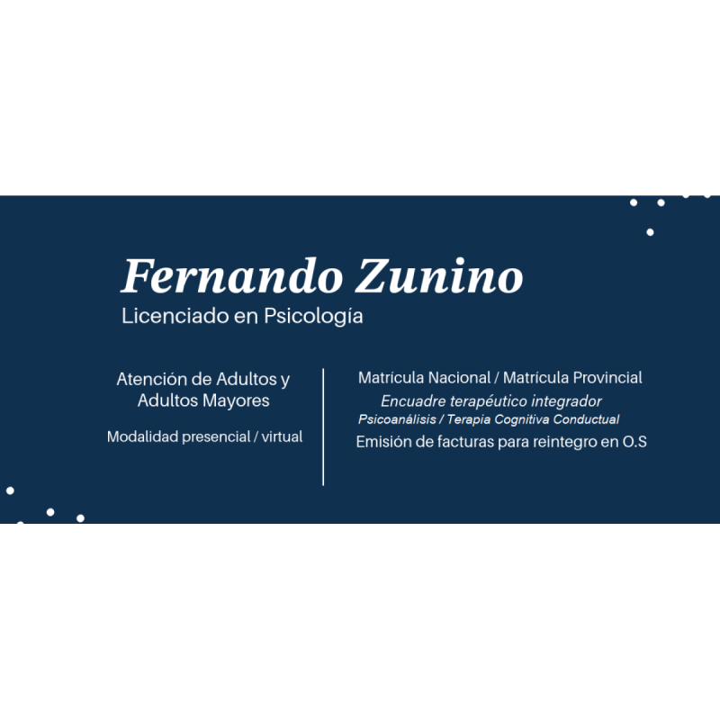 Psicólogo de Adultos. Atención Virtual / Presencial. Villa Urquiza. CABA