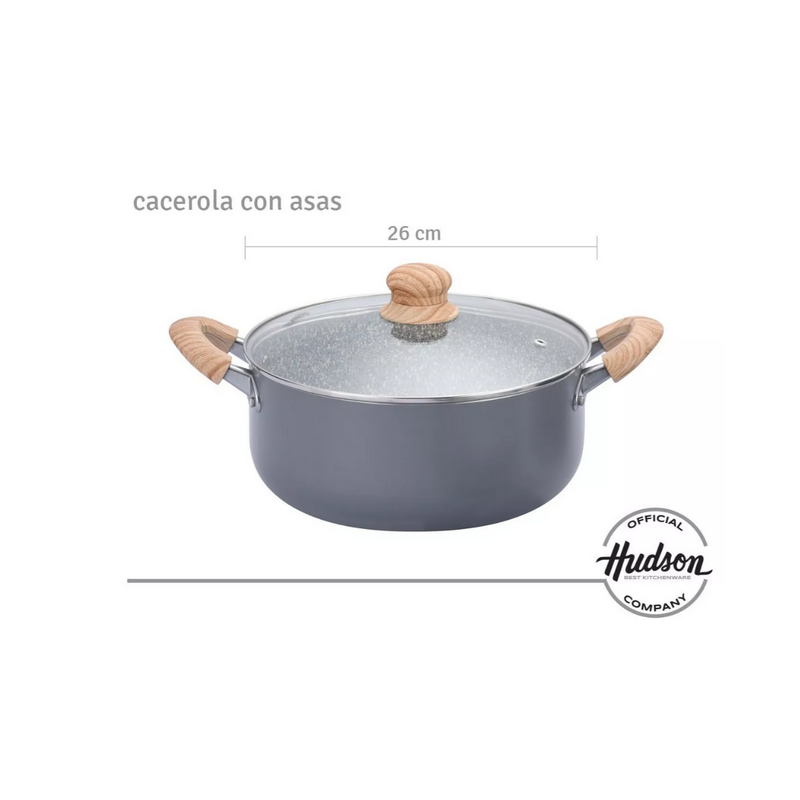 Cacerola Antiadherente 26cm Granito Hudson Color Gris - 2