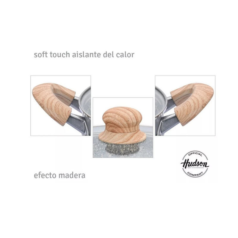 Cacerola Antiadherente 26cm Granito Hudson Color Gris - 4