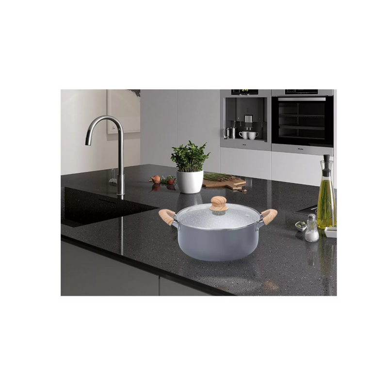 Cacerola Antiadherente 26cm Granito Hudson Color Gris - 6