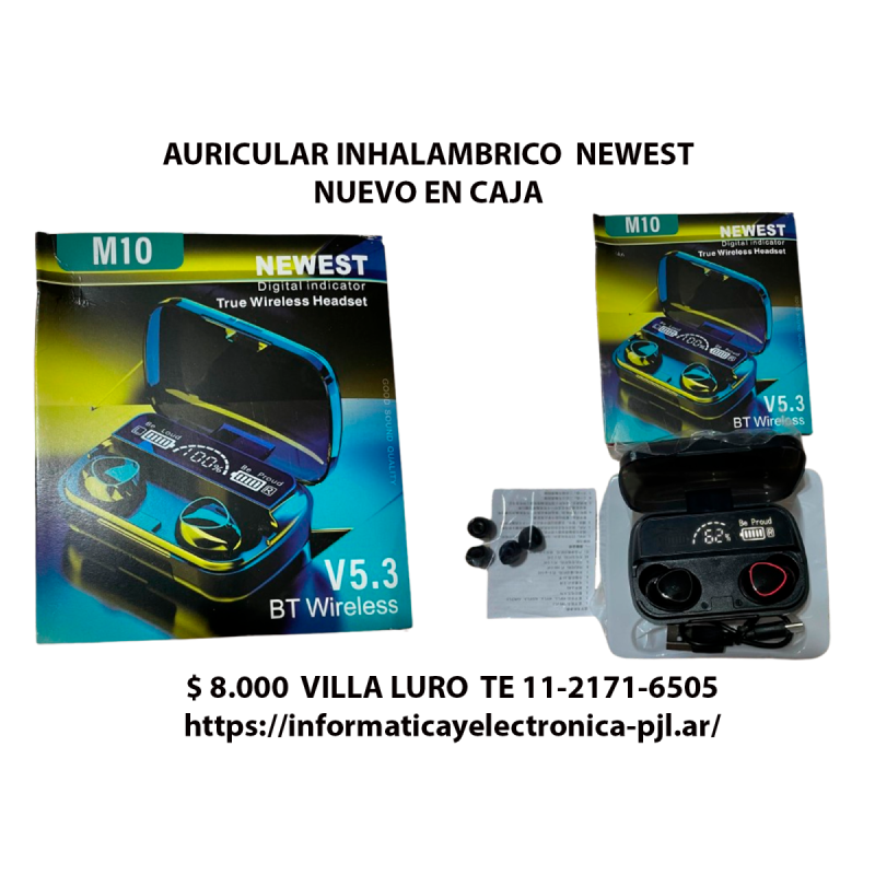 Auriculares inhalambricos marca NEWEST, modelo M10 V5.3 BT Wireless
