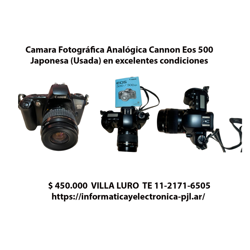 Camara Fotográfica Analógica Cannon Eos 500 Japonesa (Usada) en excelentes condiciones