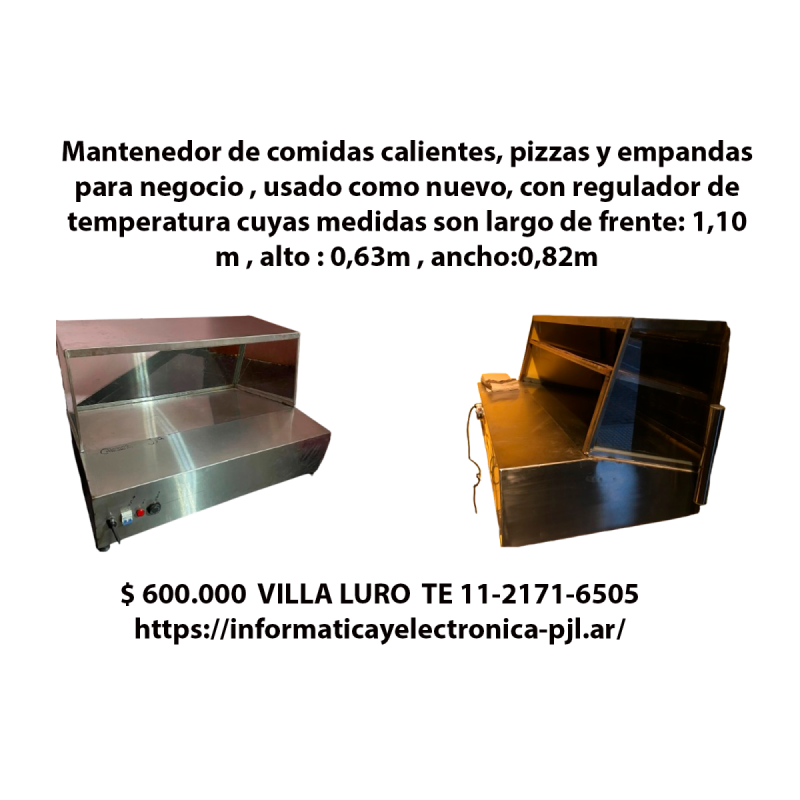 Mantenedor de comidas calientes, pizzas y empandas para negocio , usado como nuevo
