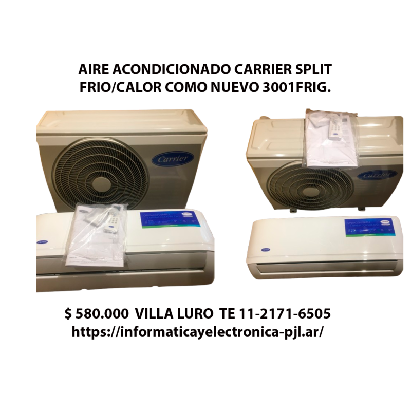 Aire acondicionado Carrier split frío/calor 3001 frigorías blanco 220V 53HFA1201E $580.000