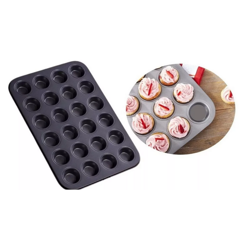 Molde X24 Mini Muffins Antiadherente Cupcakes Magdalenas