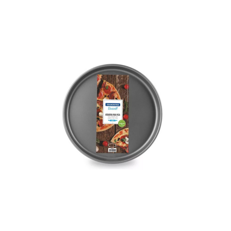 Pizzera Teflón Antiadherente Molde Pizza Tramontina 35 Cm Color Negro